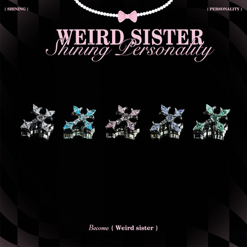 WEIRD SISTER荆棘十字架超酷钛合金高级感内螺旋耳骨钉耳饰防过敏
