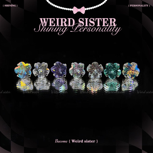 WEIRD SISTER樱花系列0.9牙钛合金耳钉内螺纹耳骨钉免摘防过敏