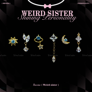 SISTER镀金吊坠组合耳钉F136钛合金内螺纹耳蜗耳骨钉防过敏 WEIRD