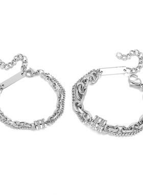 双层叠戴钛钢情侣小蛮腰手链轻奢高级感手串小众设计感转运手饰