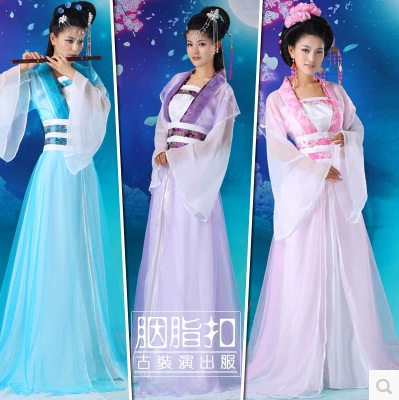 汉服女成人古风古装日常改良齐腰襦裙七仙女贵妃中国风古筝演出服