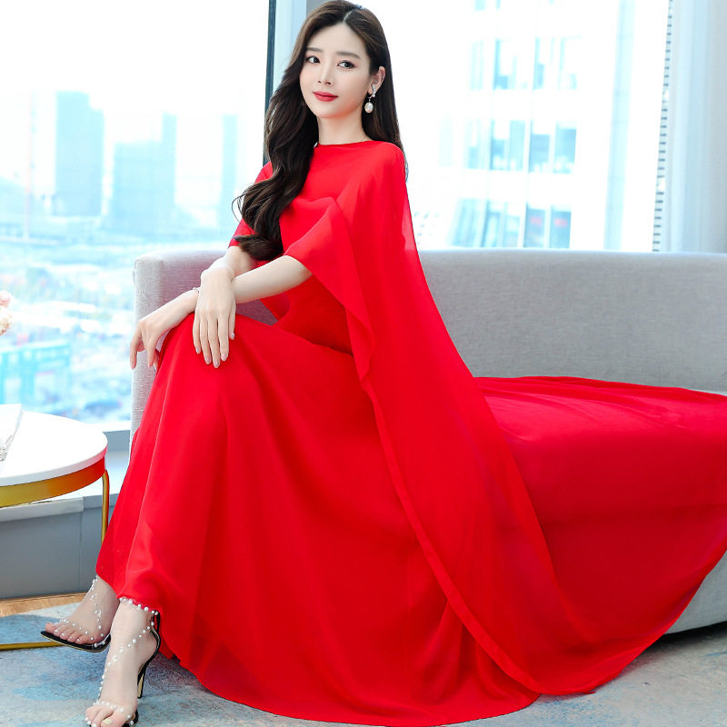 古风长款时尚披风假两件套禅服女仙气飘逸禅意优雅连衣裙跨境热卖