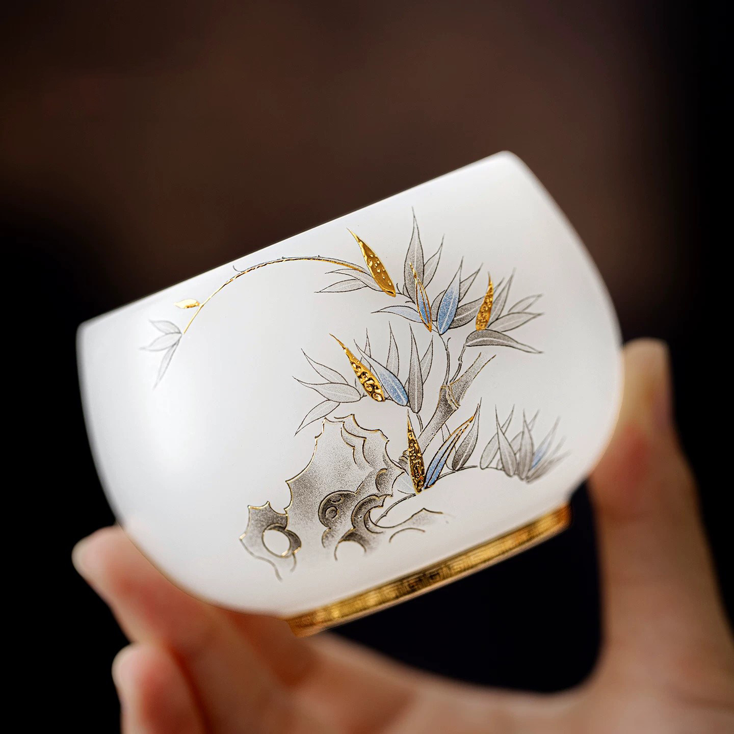 高档鎏金璞玉瓷主人杯礼盒装