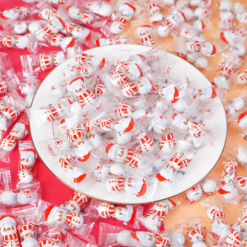 圣诞节糖果雪人巧克力豆散装雪球造型夹心糖创意平安夜儿童小礼物