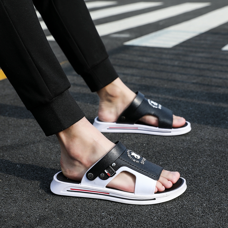 厚底学生凉鞋一字男套夏天新款