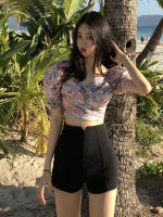 Black casual shorts, women's hot pants, high-waisted, elastic tight, sexy, hip-hugging, slimming, versatile three-inch pants thumbnail 4