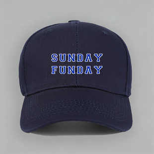 sunday funday 有趣设计英文字母slogan男女棉棒球帽鸭舌帽子防晒