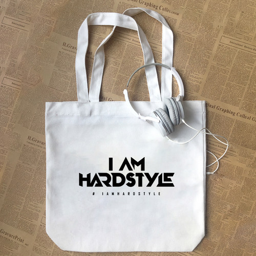 I am Hardstyle硬派电音蹦迪音乐节男女童学生潮流帆布包手提袋