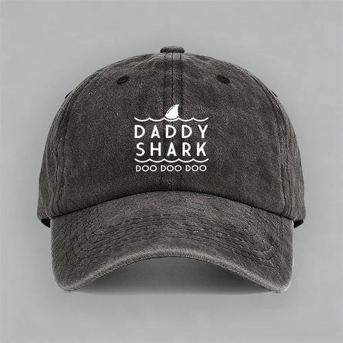 daddy shark doo 字母印花亲子装爸爸鲨鱼儿歌棒球帽鸭舌帽子