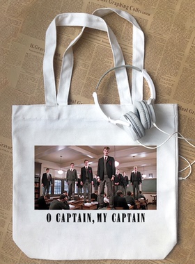 O CAPTAIN MY电影死亡诗社纪念罗宾威廉姆斯惠特曼林肯帆布包