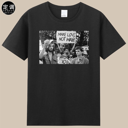 make love not war要爱不要战争反战标语和平slogan英文t恤衣服潮