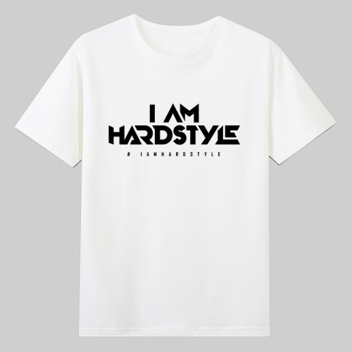 I am Hardstyle硬派电音蹦迪音乐节短袖T恤男女童学生宽松衣服