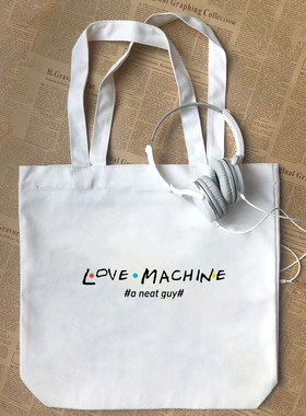Friends老友记Ross布鲁斯威利斯love machine爱情机帆布包手提袋