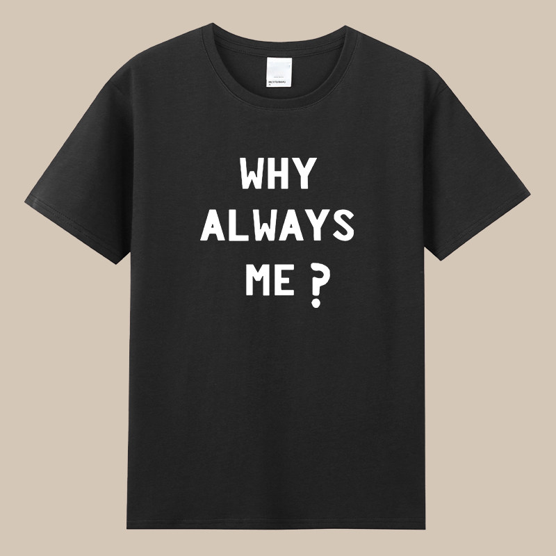 why always me巴神巴洛特利足球名言为什么总是我t恤短袖纯棉衣服