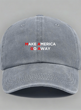 make America go away 格陵兰岛MAGA创意英语反美印字棉棒球帽子