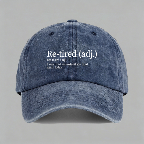 I was tired yesterday 趣味retired谐音梗英文棒球帽鸭舌帽子
