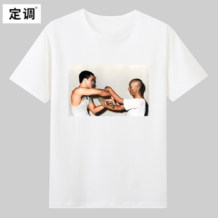 1965老照片致敬李小龙叶问师傅咏春功夫怀旧纯棉短袖t恤宽松衣服