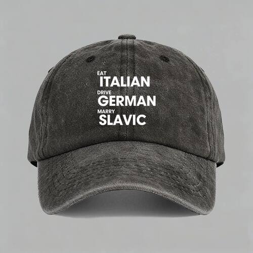 EAT ITALIAN DRIVE GERMAN MARRY SLAVIC 趣味英文棒球帽鸭舌帽子