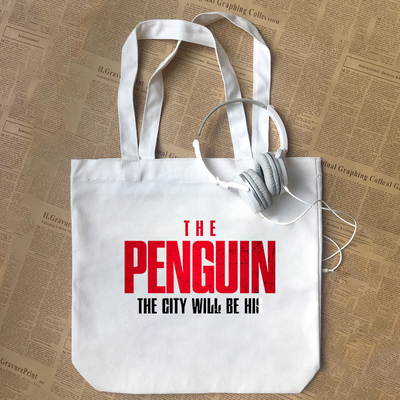 The Penguin企鹅人科林法瑞尔漫画美剧logo哥谭帆布包手提袋diy