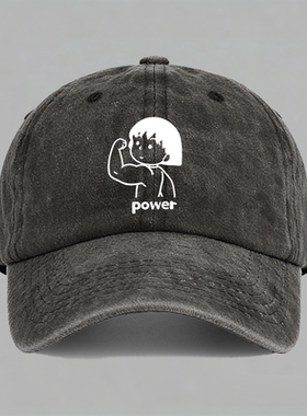 小丸子power蜡笔小新力量潮牌情侣衫健身棉棒球帽子水洗定制鸭舌