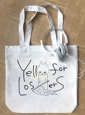 Suck a Stew Dry 为失败者呐喊伤心猫卡通纯棉帆布包手提袋