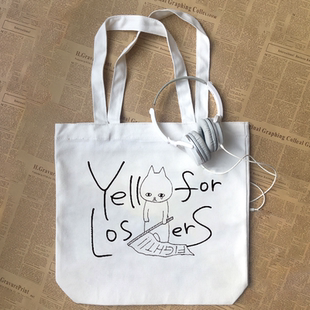 Suck a Stew Dry 为失败者呐喊伤心猫卡通纯棉帆布包手提袋