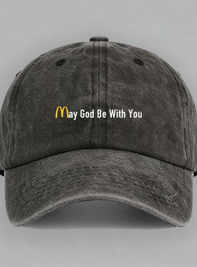 may with you麦门圣徒麦当劳搞笑有趣味文字纯棉棒球帽子鸭舌防晒