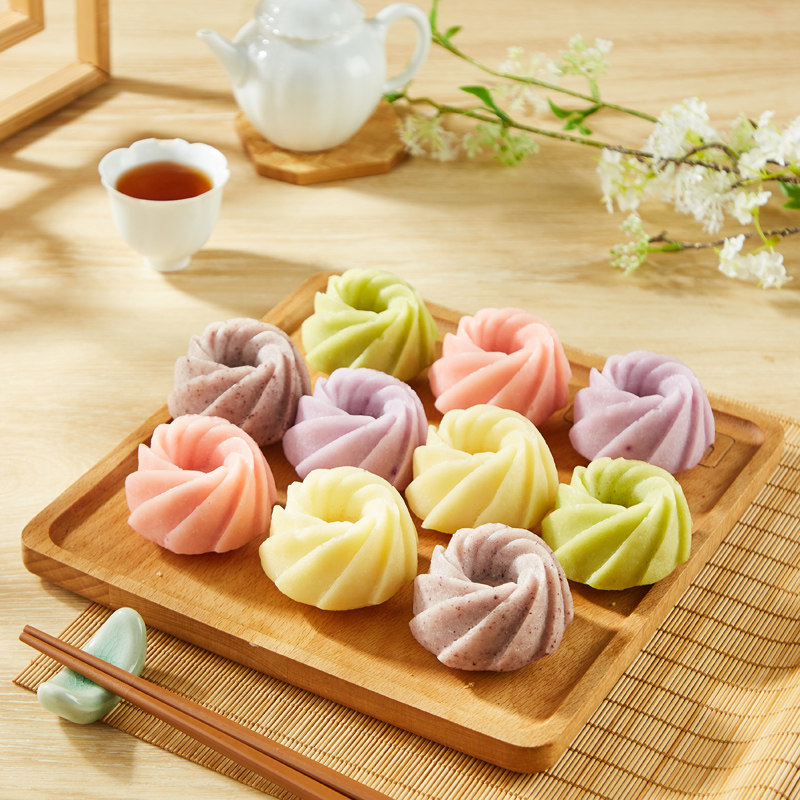 民仁堂花开富贵米糕5口味黑米紫薯南瓜草莓菠菜宁波糕点手工特产