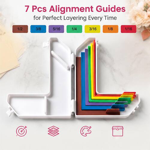 亚马逊Paper Crafting Alignment Guides7件装纸质工艺对齐导板