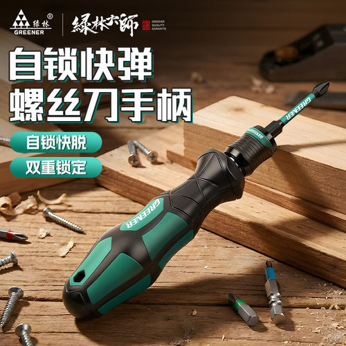 绿林大师自锁螺丝刀手柄可换头强磁十字一字批头多功能螺丝批套装