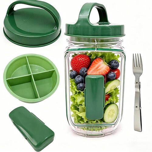 亚马逊Salad Pod蔬菜沙拉收纳瓶便当密封盒塑料提手代沙拉收纳罐