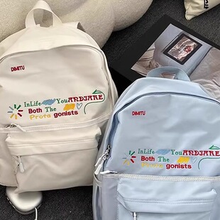 书包女大学生韩版ins高颜值书包初中女生高中生双肩包女背包轻便