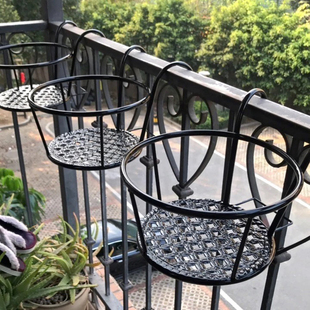 花架阳台悬挂式铁艺花篮栏杆护栏窗台绿萝吊兰花盆架家用置物挂架