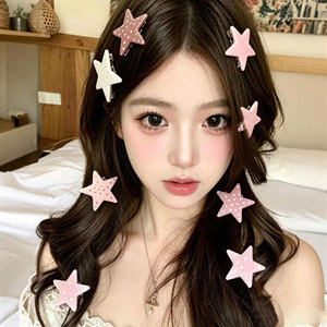韩系新款时尚星星波点发夹个性简约潮流无痕刘海甜美发饰夹子边夹
