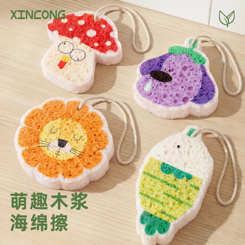 加大加厚木浆海绵擦家用厨房天然吸水木浆棉洗碗压缩海绵刷锅神器