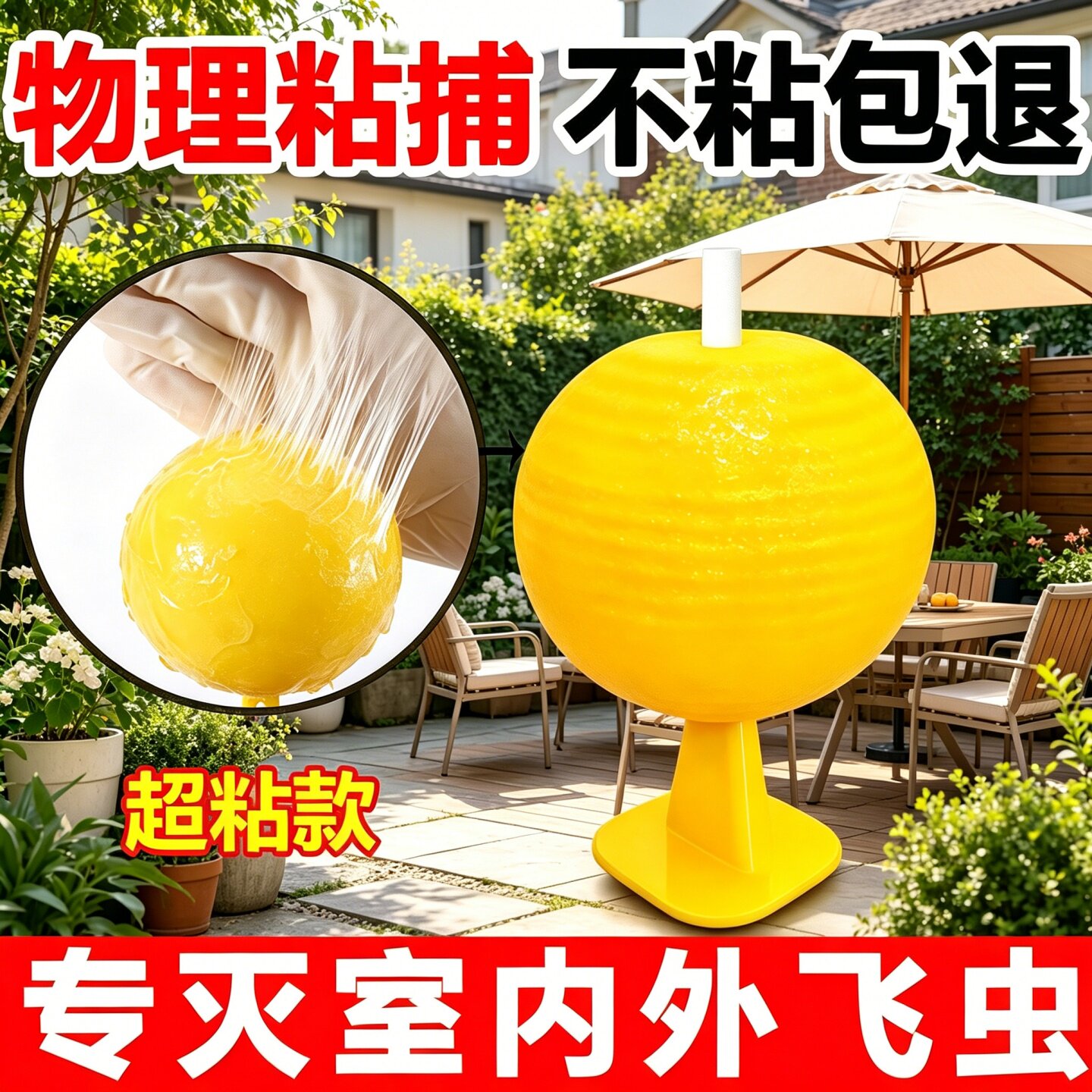 果蝇诱捕器小飞虫灭杀神器室内去除蚊虫克厨房小蠓虫粘虫球诱苍蝇