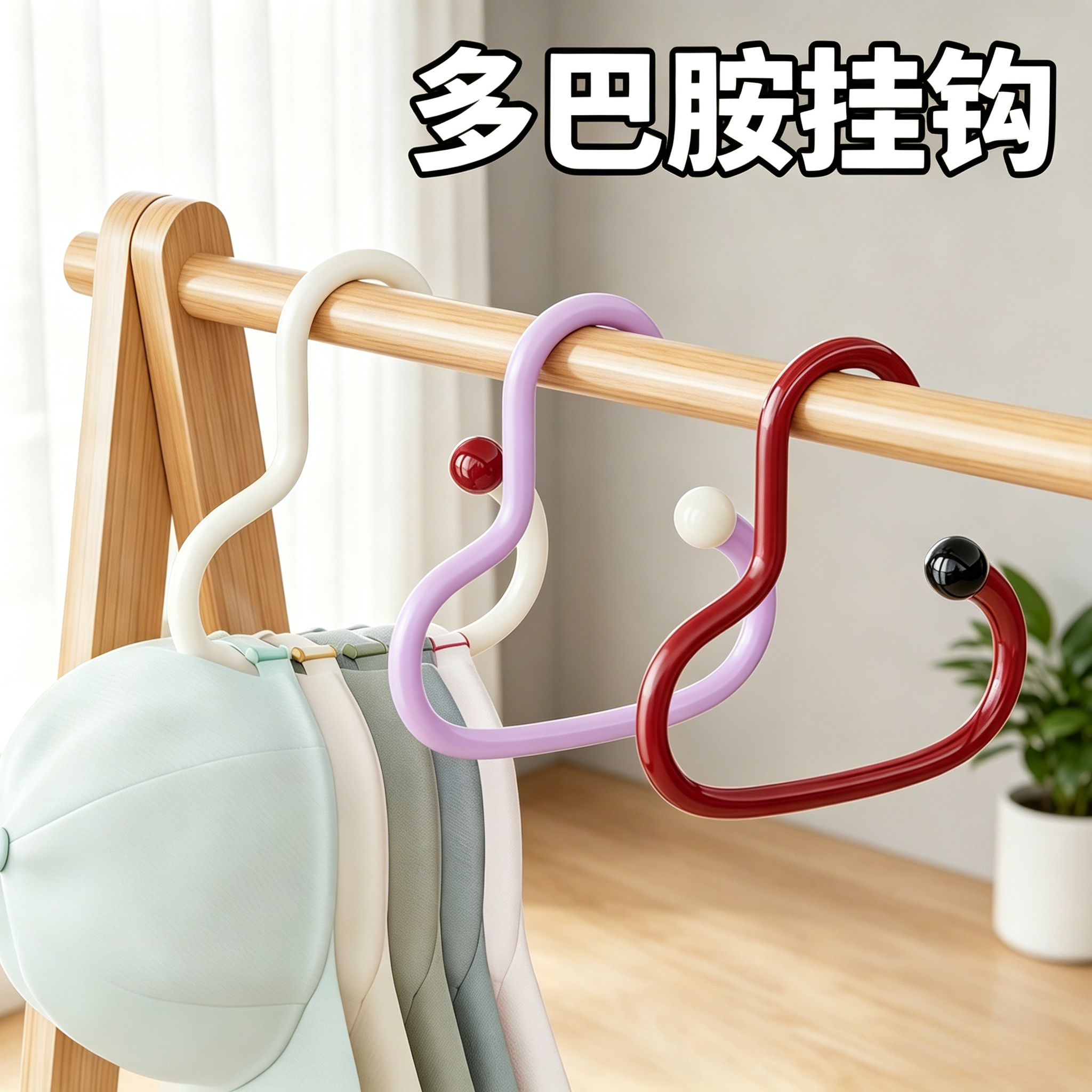 多巴胺衣帽挂钩家用挂包架多功能吊钩宿舍内衣吊带帽子收纳神器
