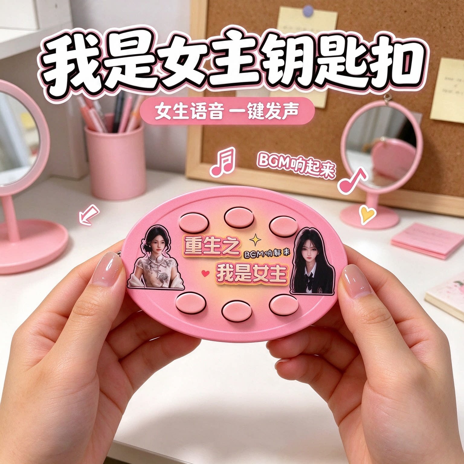 重生之我是男女主语音六按键钥匙扣音乐纯享礼品送同学朋友小礼物