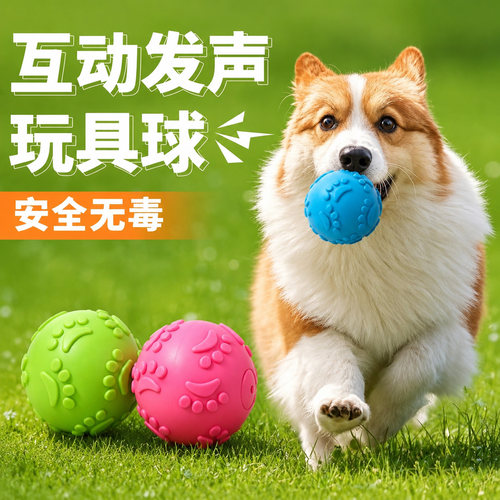 狗狗玩具发声橡胶玩具球金毛泰迪自嗨磨牙弹力球消耗体力宠物球