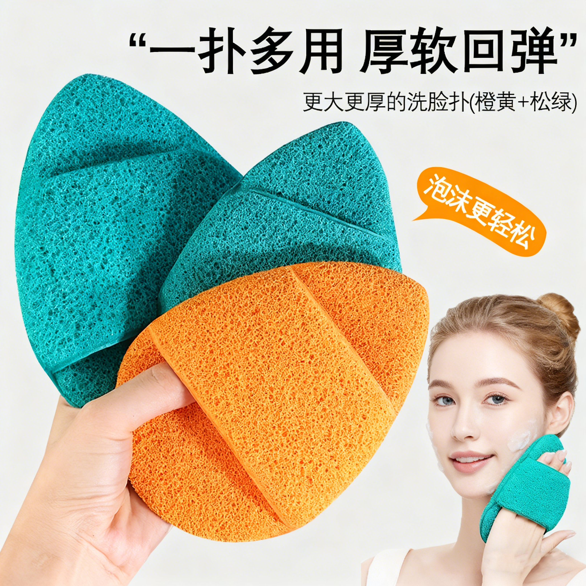 洗脸扑女生大号巨无霸加厚云触感手套海绵洁面扑清洁擦脸专用神器