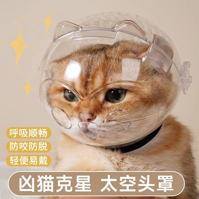 猫咪太空头罩防咬洗澡剪指甲打架防抓舔宠物神器猫头套伊丽莎白圈