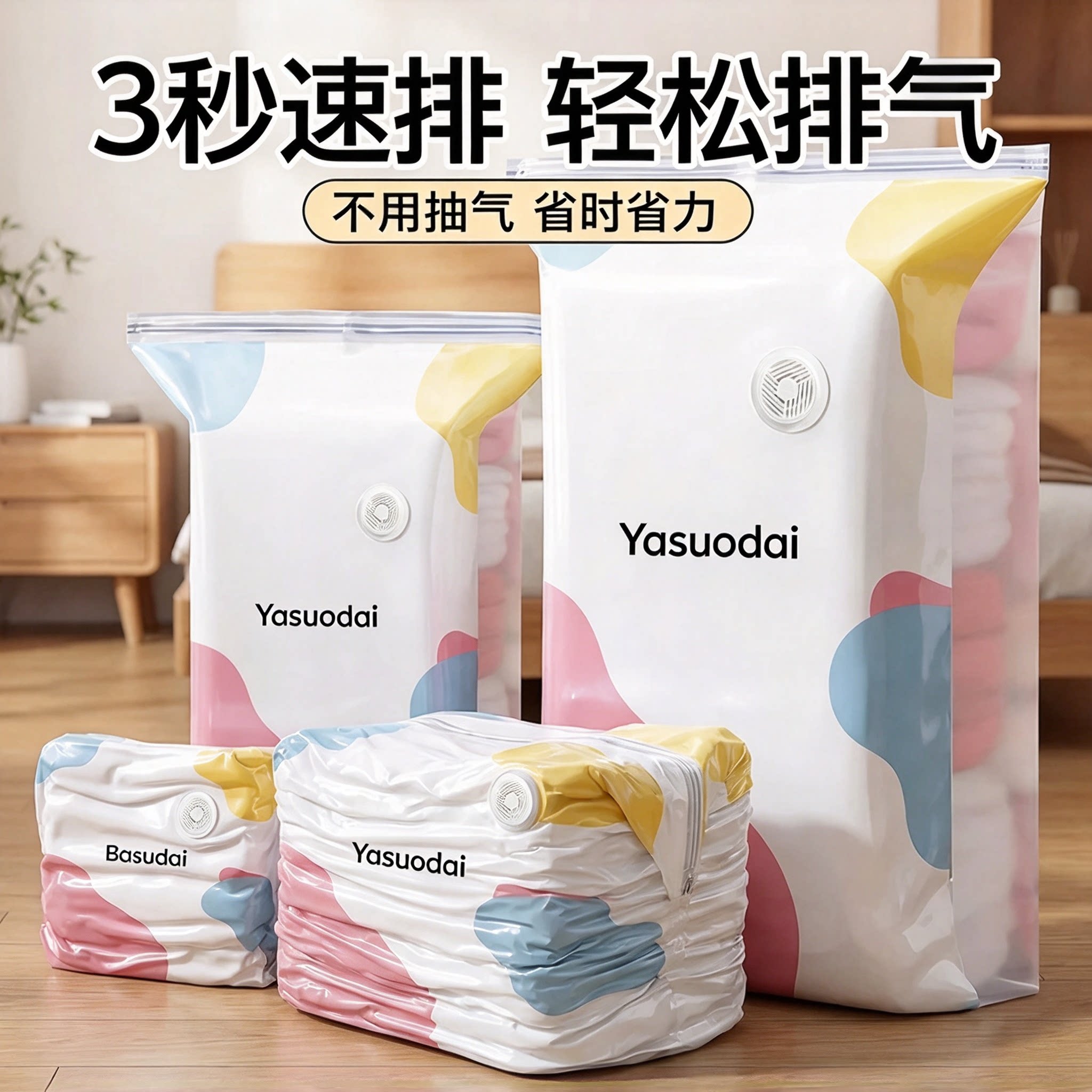 压缩袋立体免抽气真空收纳袋家用换季棉被衣物羽绒服加厚整理袋