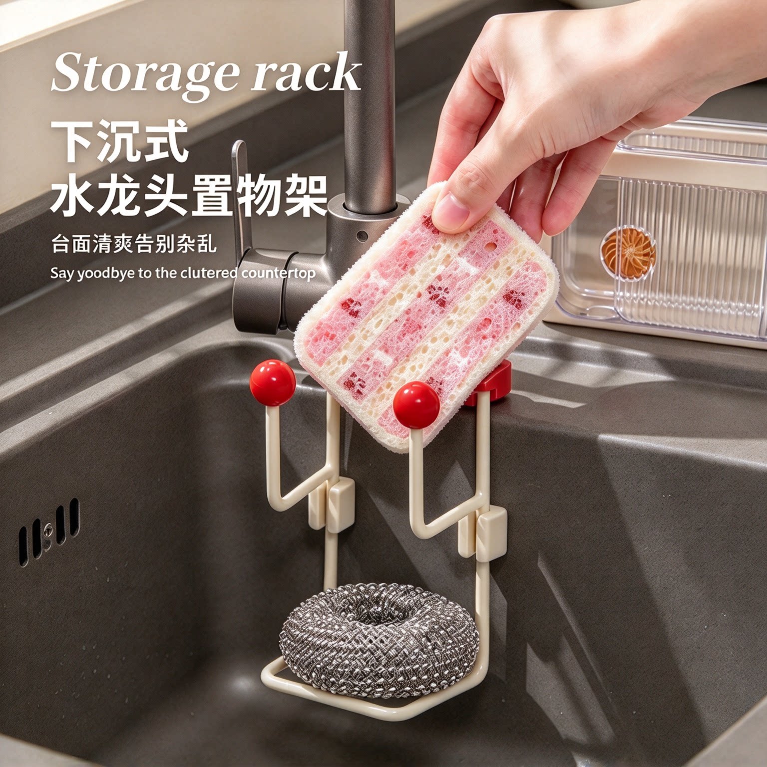 挂式水龙头置物架厨房水槽沥水