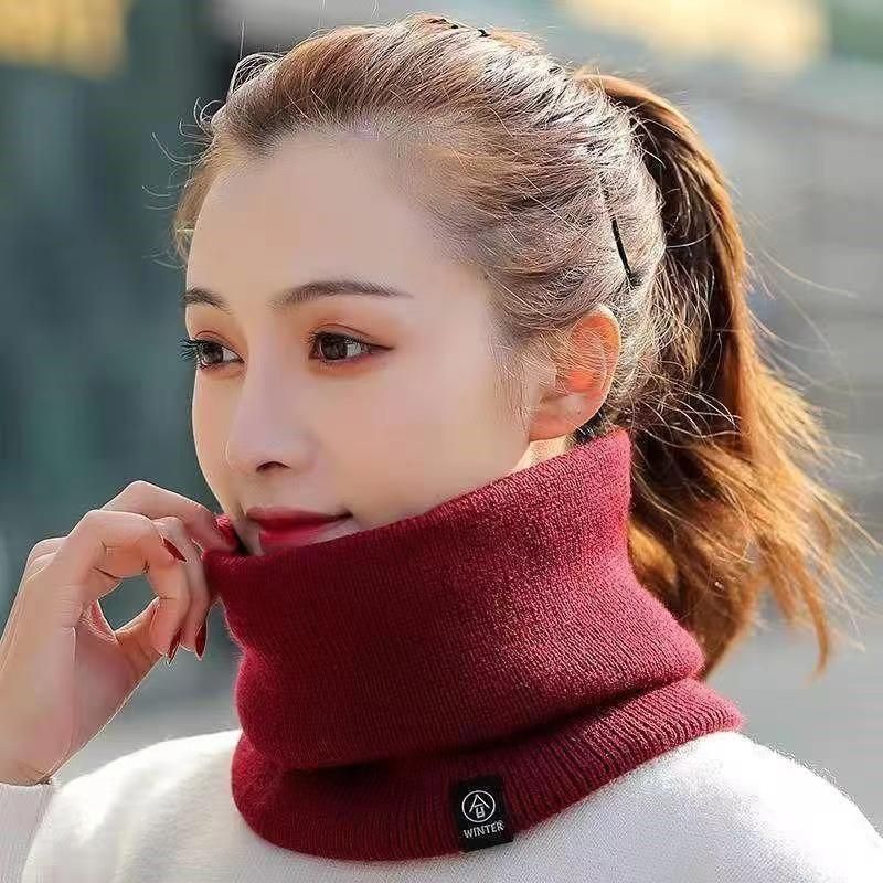 脖套女冬季针织保暖围脖老人围巾奶奶秋冬护颈男睡觉防风加绒加厚