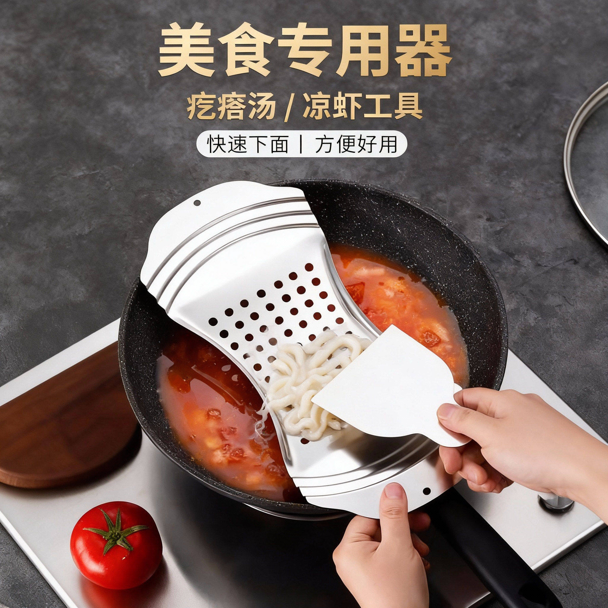 加厚不锈钢漏勺懒人不锈钢