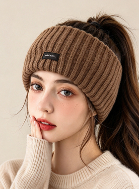 毛线针织发带2026新款秋冬护额头抹额脑门防风头套女保暖月子头巾