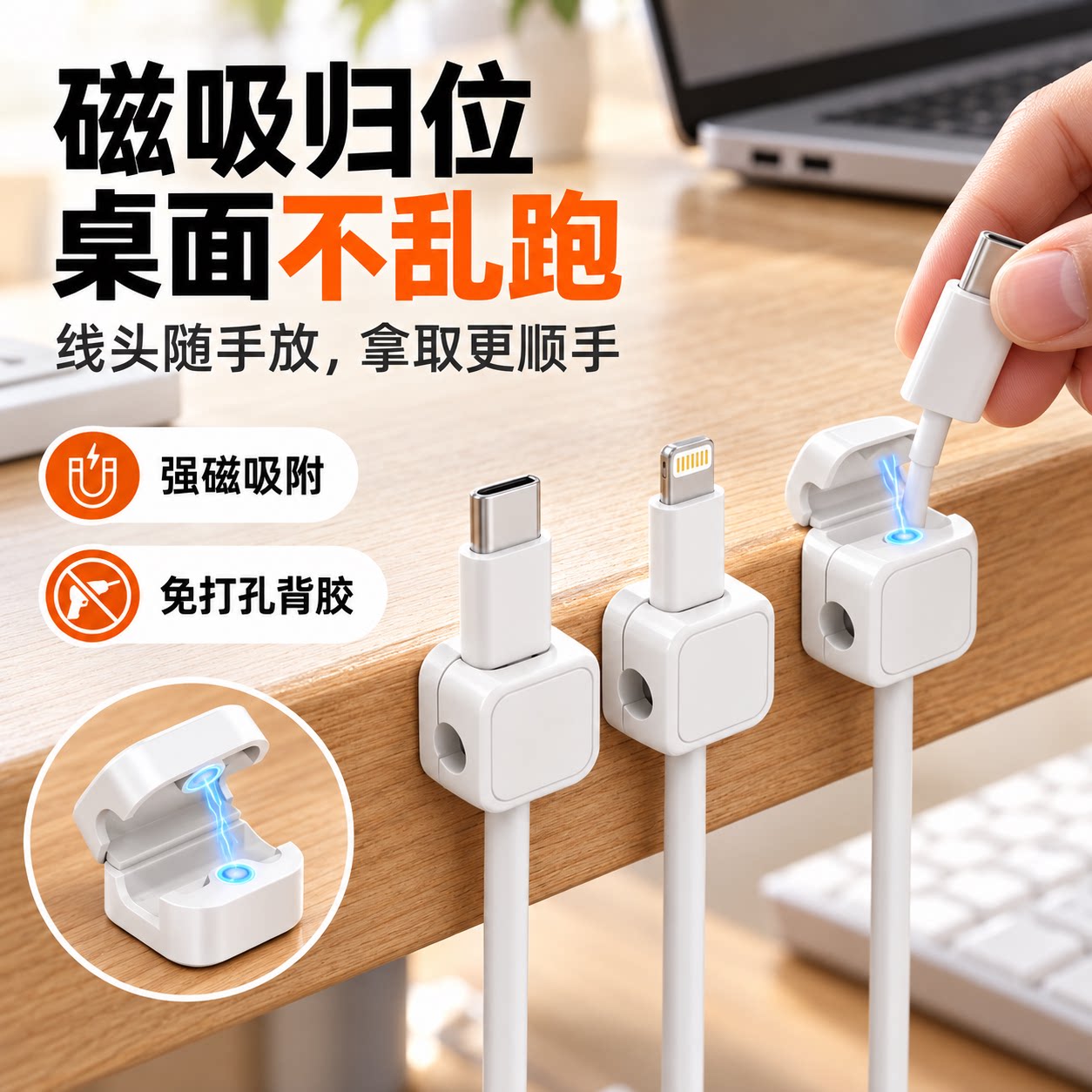 新款理线器磁吸手机数据线