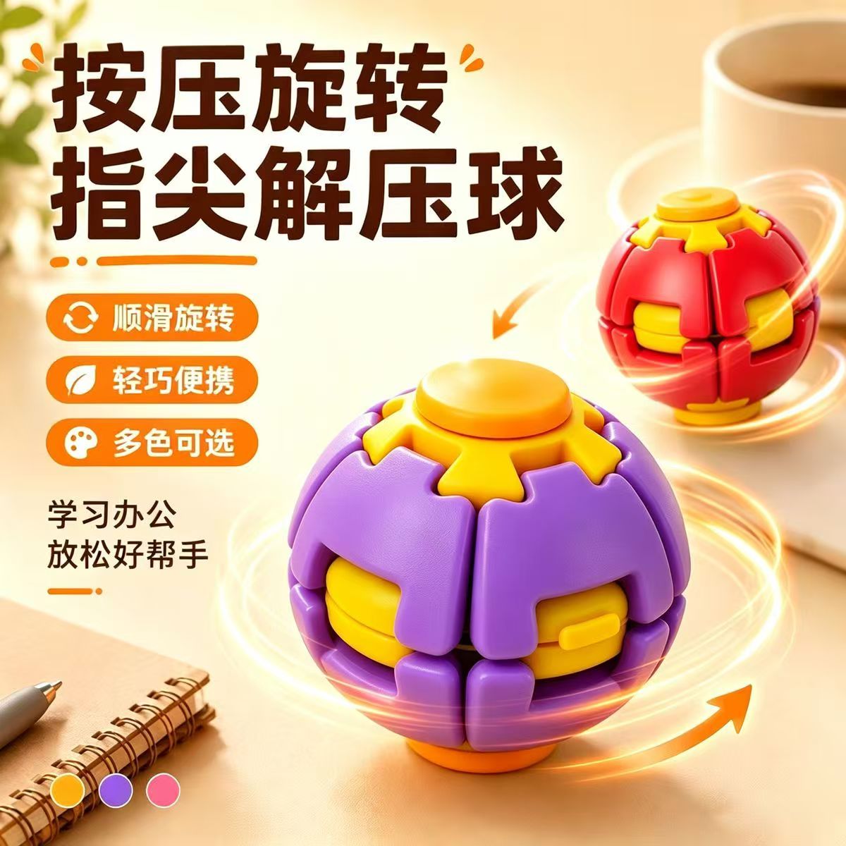 按压旋转球解压陀螺球