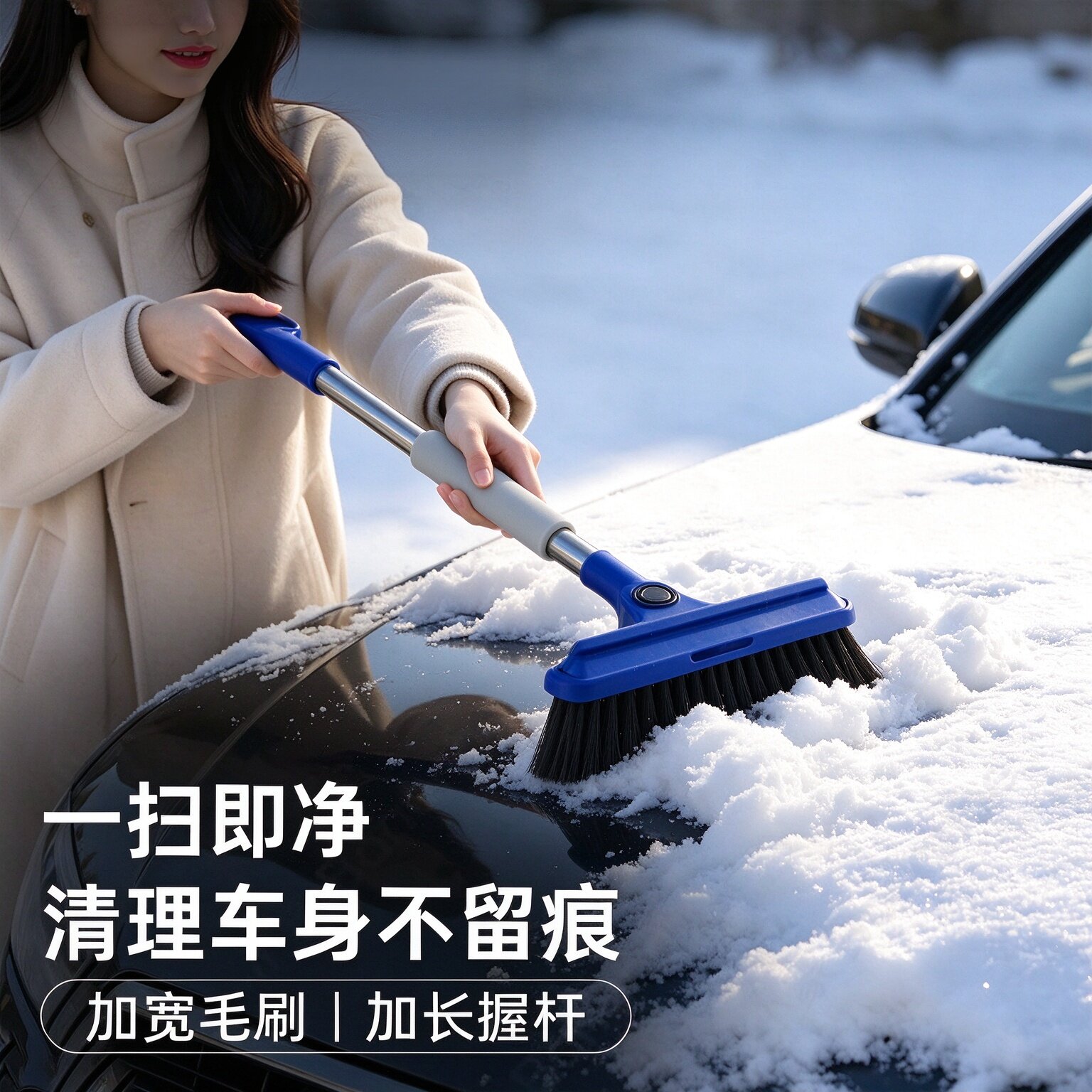 2026新升级汽车除雪铲多功能长柄加厚冬季除霜除冰清雪刮霜神器