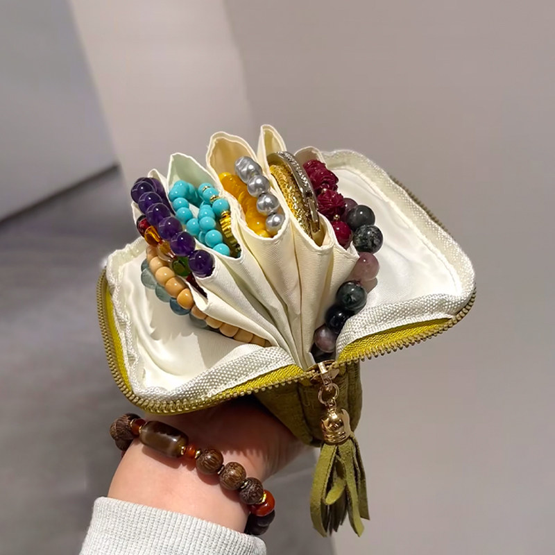 2026新款首饰包高档精致饰品手串手镯项链收纳袋便携带拉链首饰盒